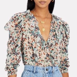 Ulla Johnson Astrid Floral Silk Blouse